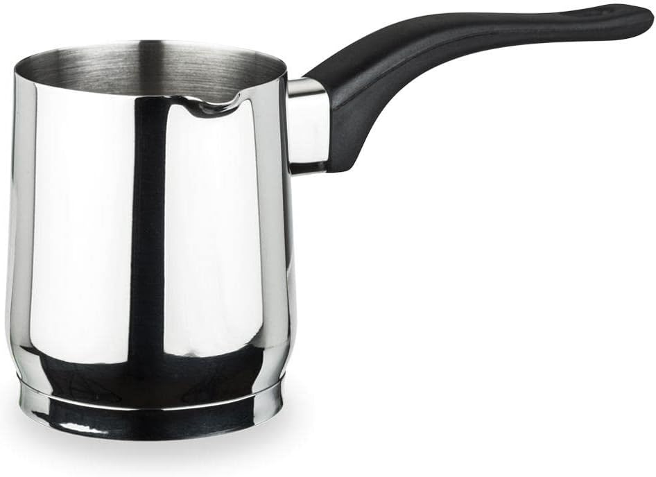 Nava Acer Turkish Coffee Pot, Modern Cezve Briki Stainless Steel Stovetop Coffee Maker, Ergonomic Heat Resistant Handle, Milk Pot and Coffee Warmer, 250ml