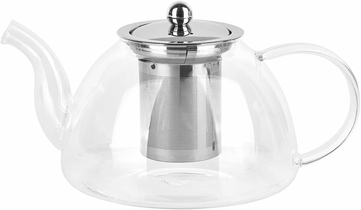Tea Pot with Infuser 1.2 L Glass Teapot with Strainer for Loose Leaf Tea