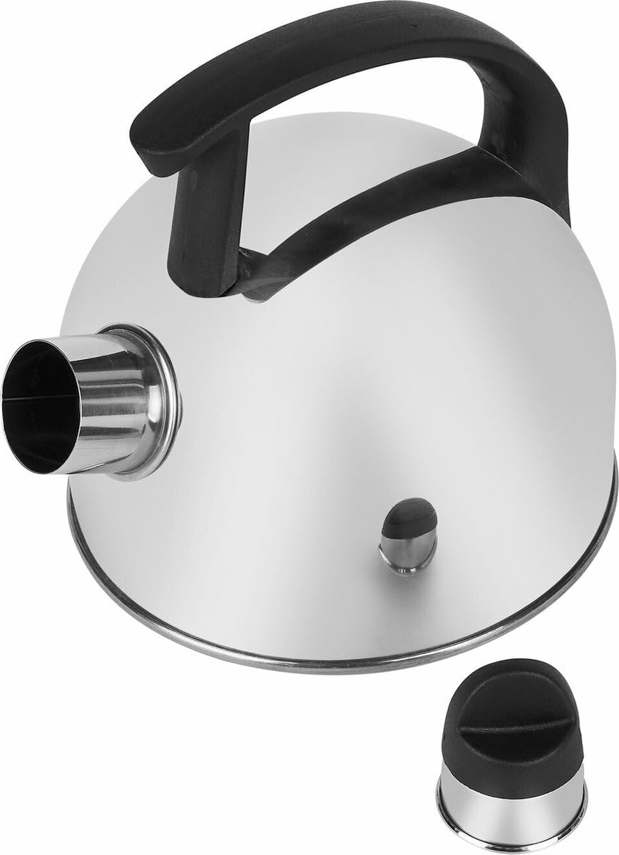 Whistling Kettle Silver Induction 1.5 L Camping Gas Induction Stovetop Kettle Tea Camp Fire Stainless Steel Teapot Kettle