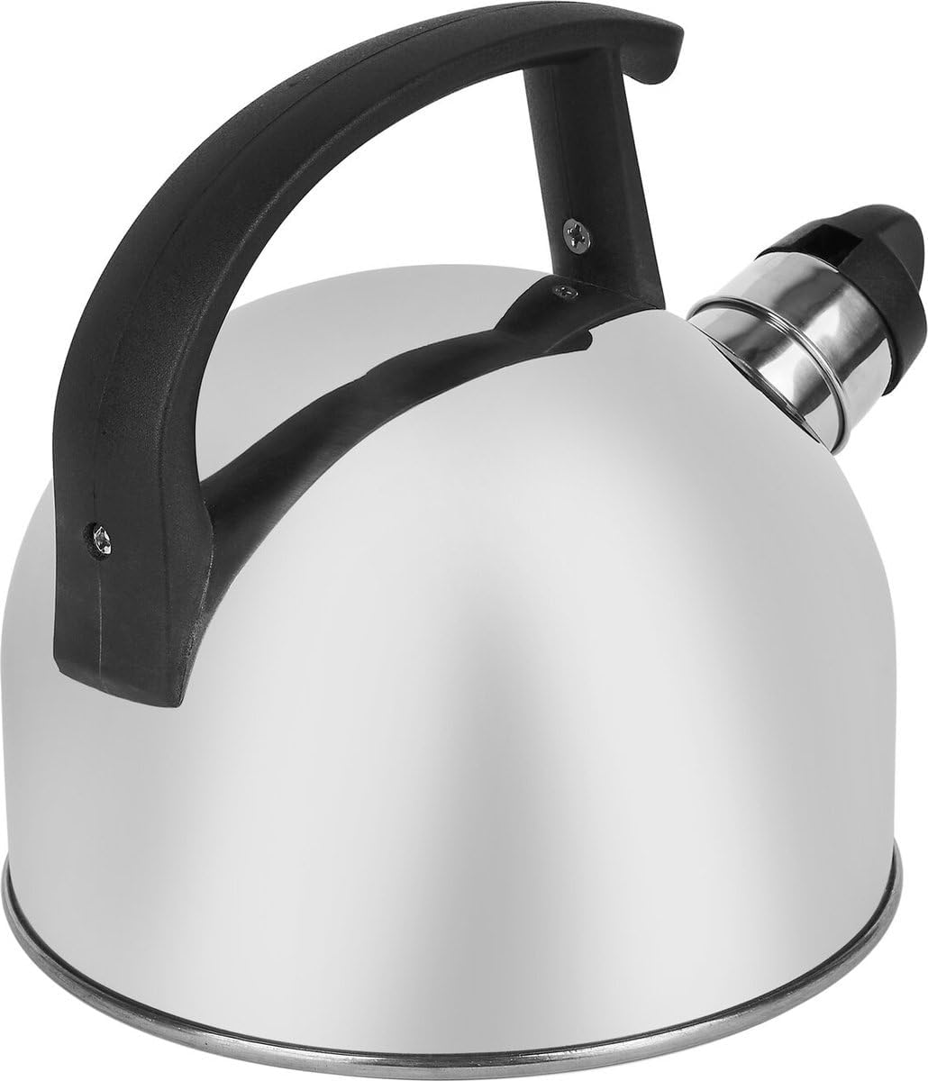 Whistling Kettle Silver Induction 1.5 L Camping Gas Induction Stovetop Kettle Tea Camp Fire Stainless Steel Teapot Kettle