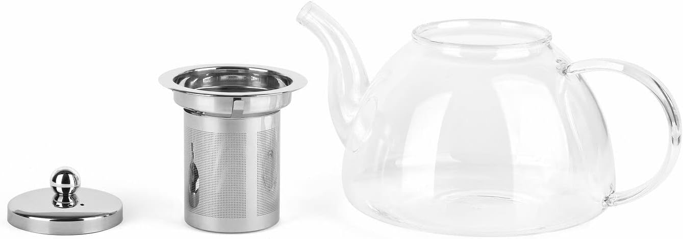 Tea Pot with Infuser 1.2 L Glass Teapot with Strainer for Loose Leaf Tea