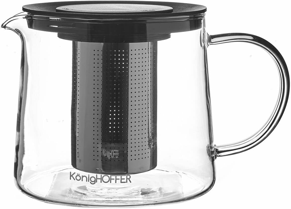 KonigHOFFER Tea Pot Infusers for Loose Tea 1.5 L Glass Teapot Stovetop