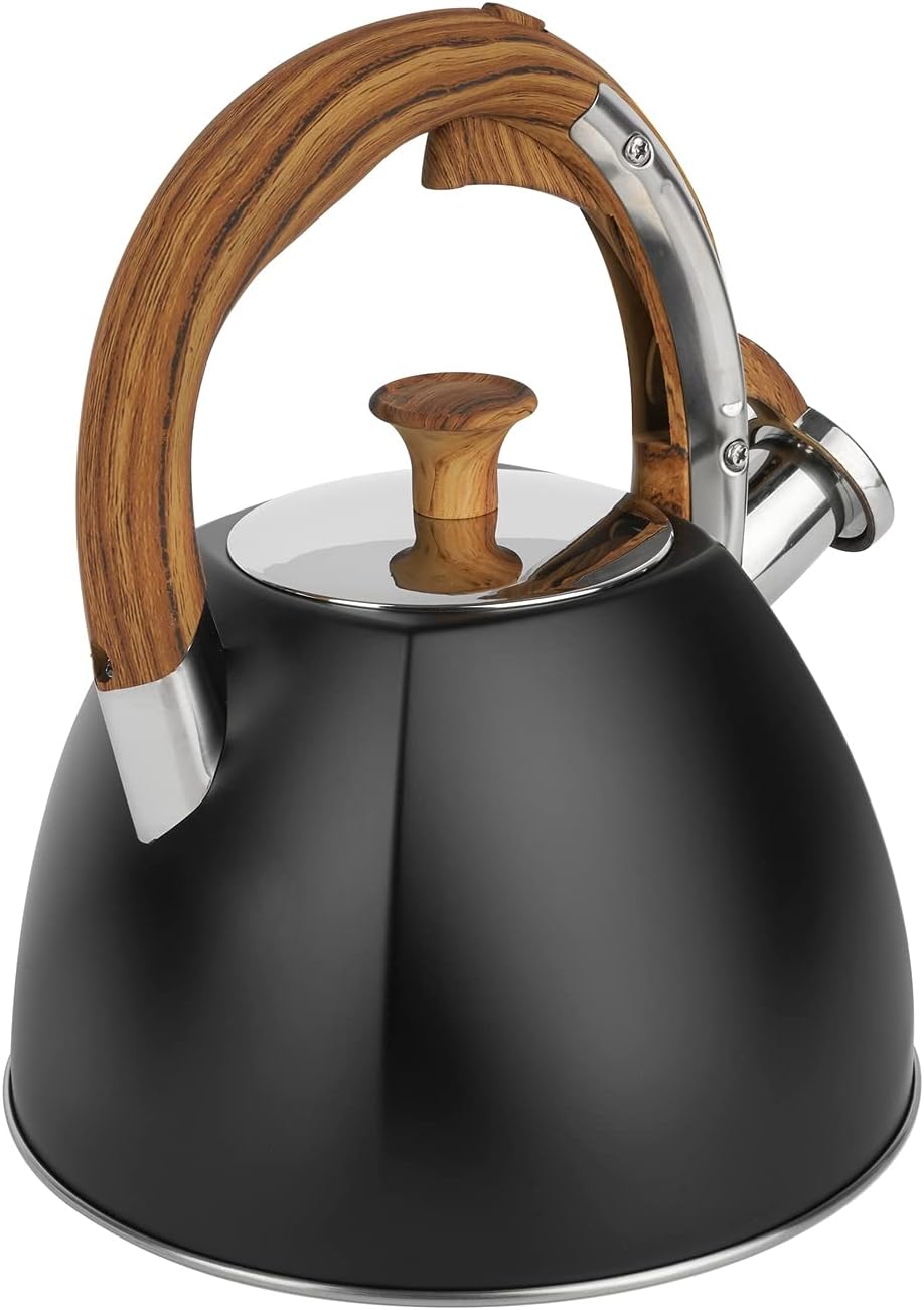 Firenze II Whistling Kettle 2.5 L for Gas Cookers, Induction, Black Matt