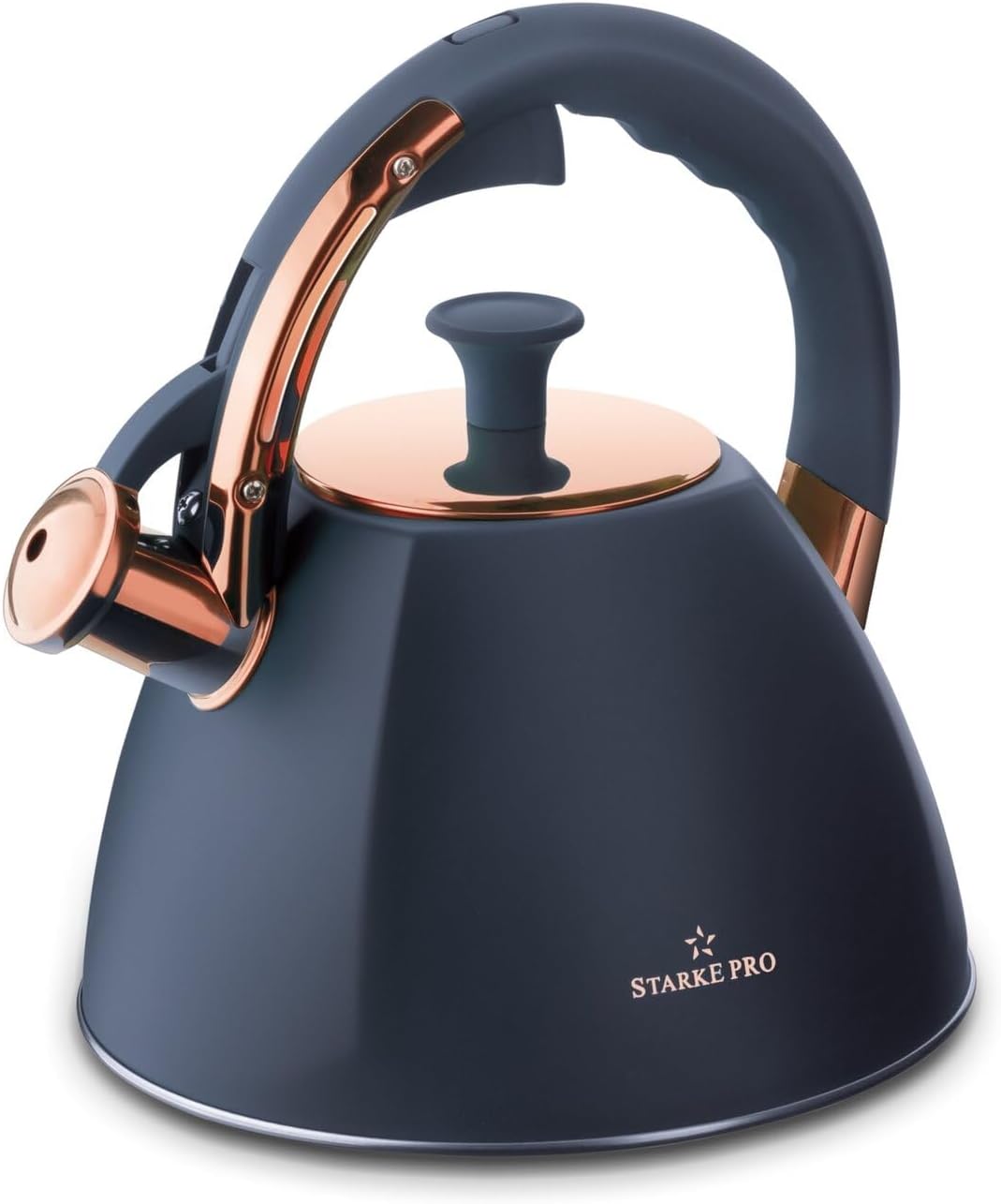 Kettle with Whistle 2.5 L Navy Blue with Copper Teapot Induction Gas Kettle Kettle Kettle for Tea & Coffee