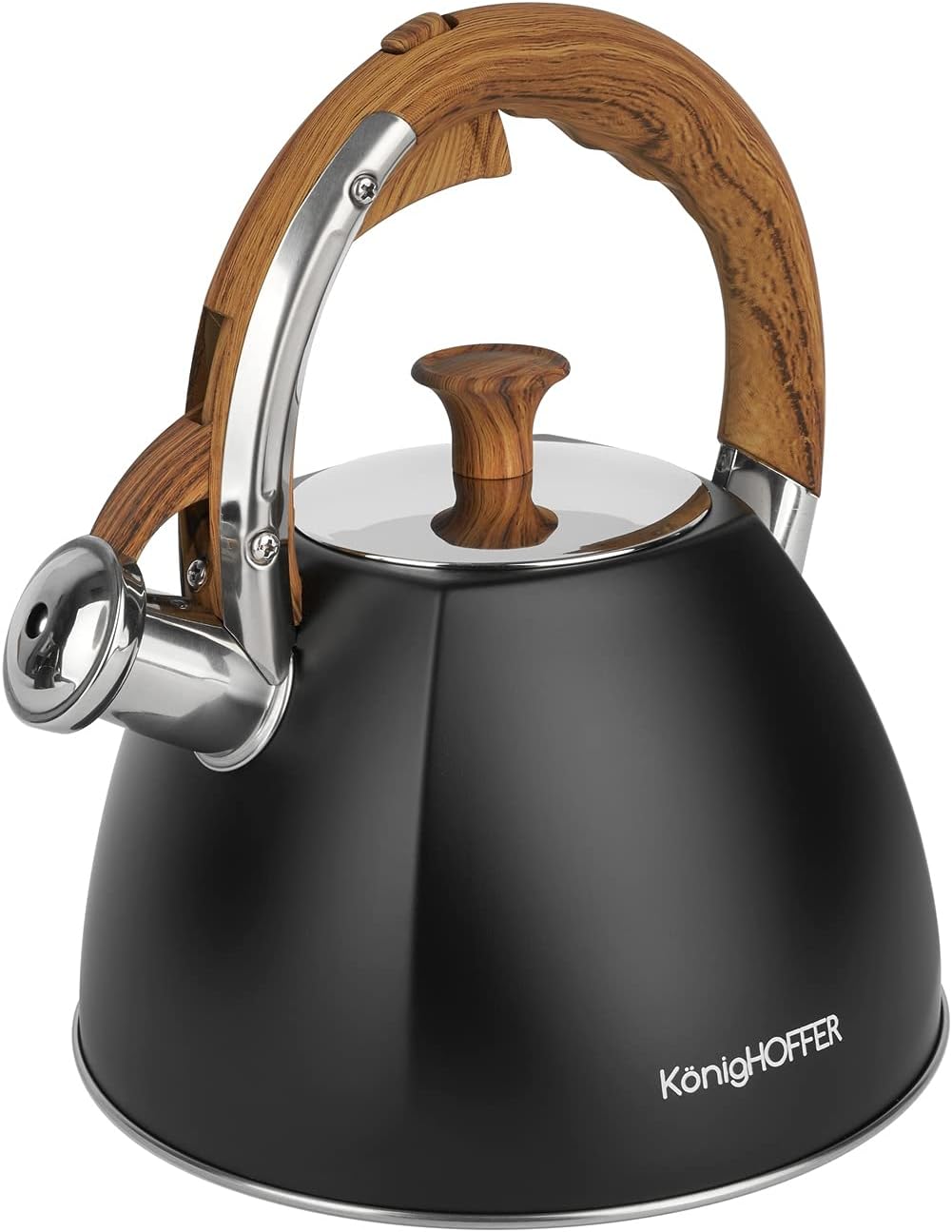Firenze II Whistling Kettle 2.5 L for Gas Cookers, Induction, Black Matt
