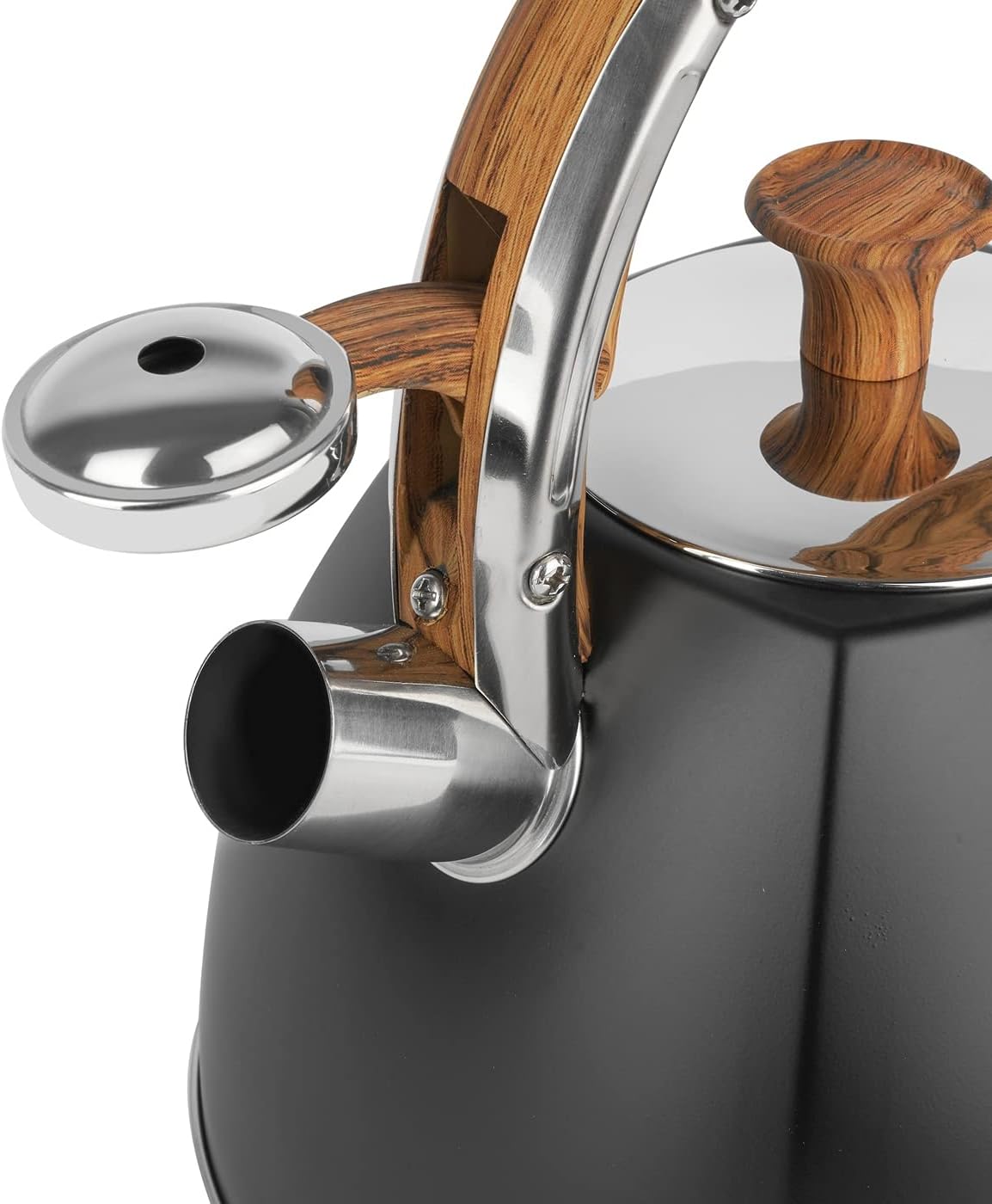 Firenze II Whistling Kettle 2.5 L for Gas Cookers, Induction, Black Matt
