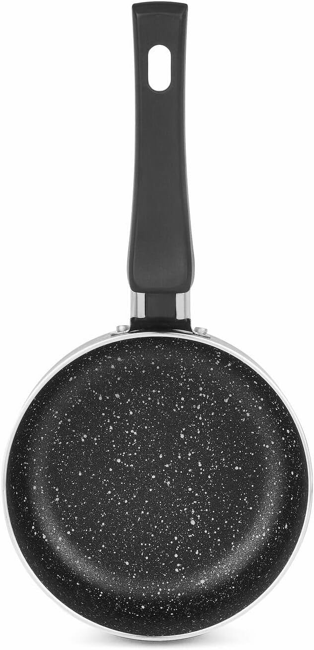 Milk Pot Pan Sauce Pan Small Non Stick 14 cm - 0.8L Black with Long Handle