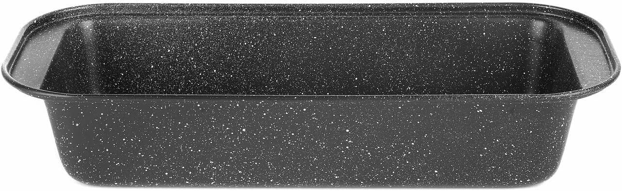 Classic Baking Tray Cake Baking Mold Carbon Steel Casserole for Plantains, Pate Bread, Cakes Konighoffer Black Marble 30 x 13 x 5.5 cm Rectangular Non-Stick