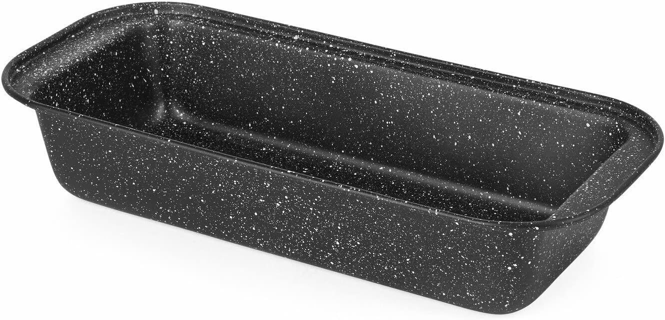 Classic Baking Tray Cake Baking Mold Carbon Steel Casserole for Plantains, Pate Bread, Cakes Konighoffer Black Marble 30 x 13 x 5.5 cm Rectangular Non-Stick