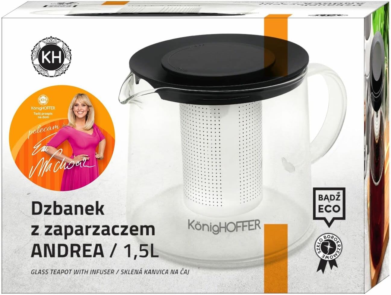 KonigHOFFER Tea Pot Infusers for Loose Tea 1.5 L Glass Teapot Stovetop