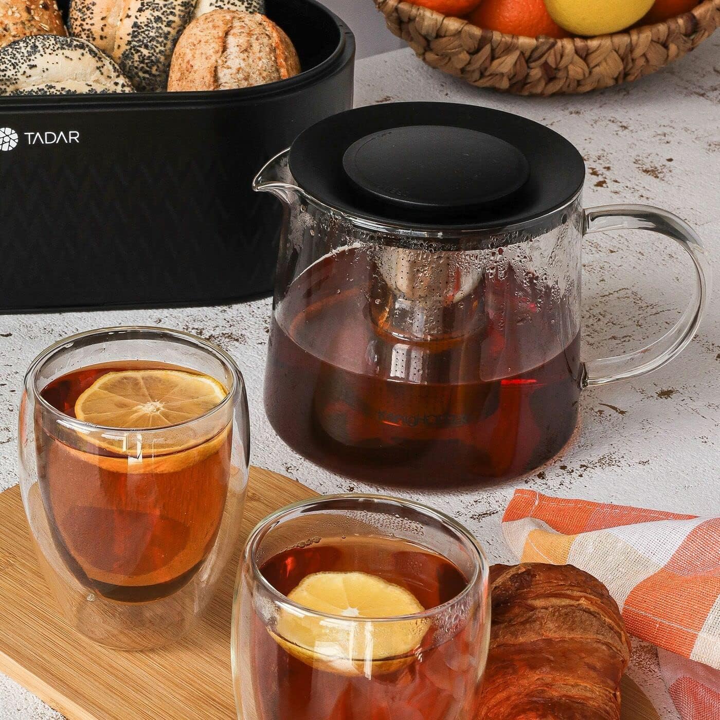 KonigHOFFER Tea Pot Infusers for Loose Tea 1.5 L Glass Teapot Stovetop