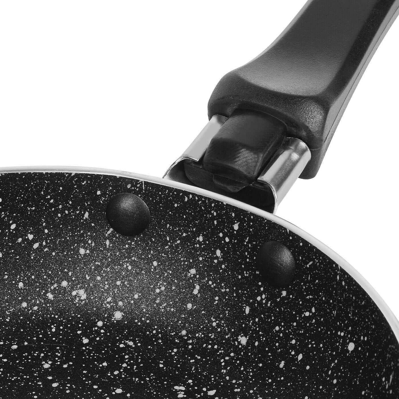 Milk Pot Pan Sauce Pan Small Non Stick 14 cm - 0.8L Black with Long Handle
