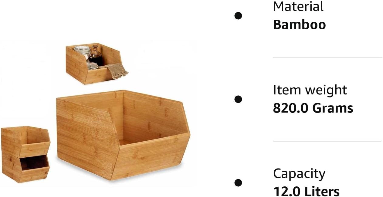 Stackable Wood Vegetable Storage Container for Vegetables Fruits Onions Potatoes Spices Kitchen Bathroom