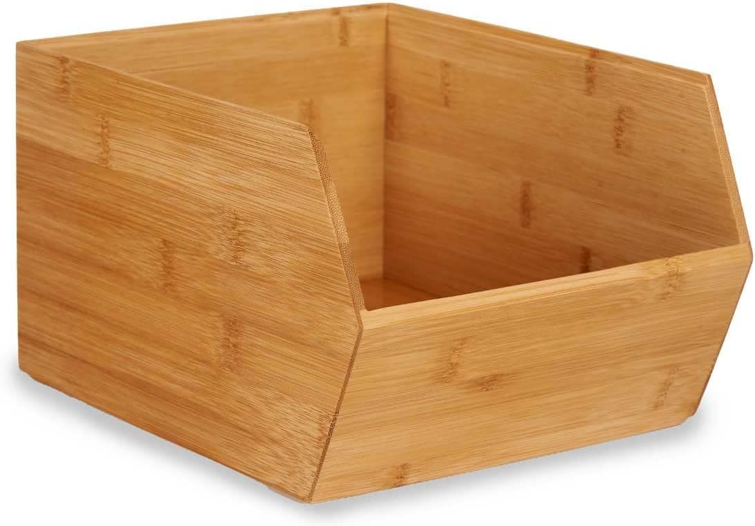 Stackable Wood Vegetable Storage Container for Vegetables Fruits Onions Potatoes Spices Kitchen Bathroom