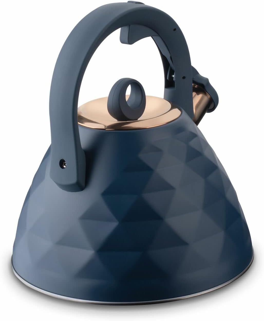 KonigHOFFER Whistling Kettle Induction Whistle Dark Blue Copper Stove Top Camp Aga Gas Electric 3 L Grava