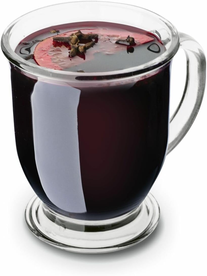 Transparent Tea Cup Glass Coffee Mugs with Handle 450 ML Set of 6 with Tea Infuser Tea Glasses for Hot/Cold for Green Tea, Cappuccino, Matcha, Juice, Water, Mulled Wine