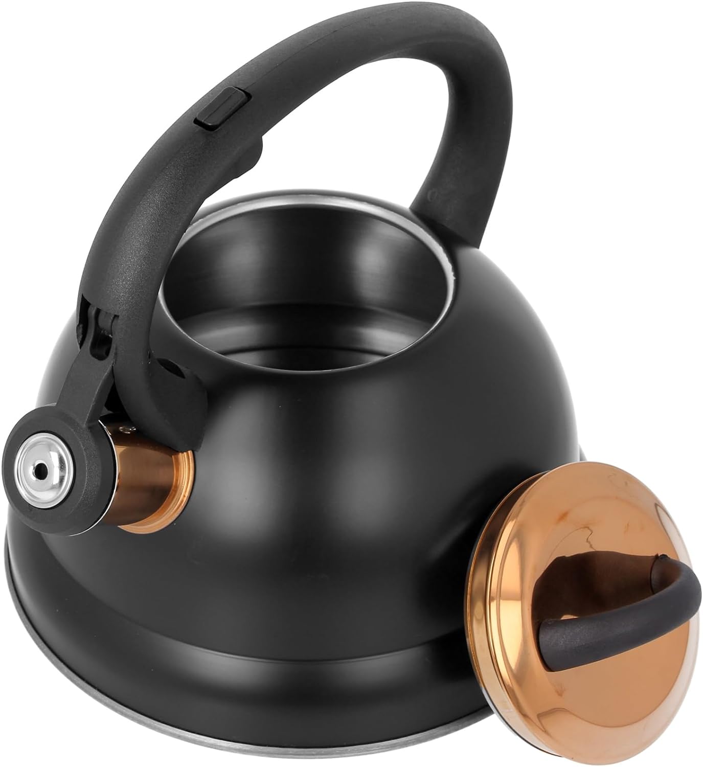 Tea Kettle Induction Black 2.5 L Induction Water Kettle Gas Stove Kettle Camping Gas Stainless Steel Whistling Kettle Matt