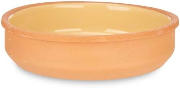 Terracotta Ramekin Dishes Ramekins Set of 4 Oven to Table Casserole Tapas Brown Yellow Dishes Creme Brulee Fish Pie Terracotta Clay Baking 16 cm