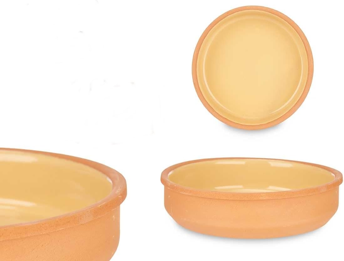 Terracotta Ramekin Dishes Ramekins Set of 4 Oven to Table Casserole Tapas Brown Yellow Dishes Creme Brulee Fish Pie Terracotta Clay Baking 16 cm