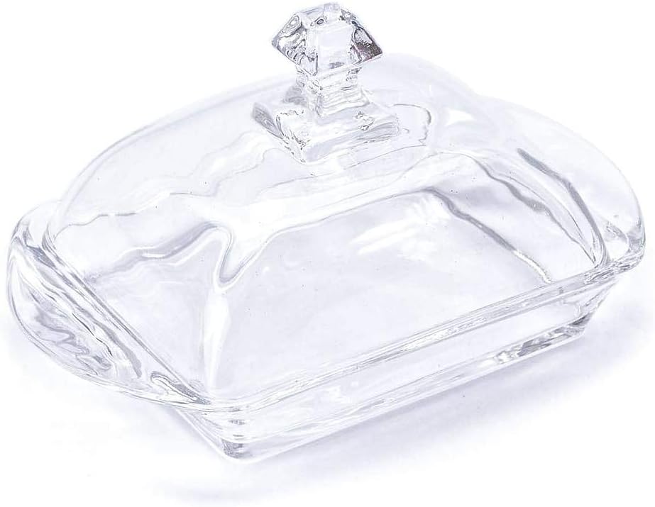 Transparent Glass Butter Dish 17x10,5cm