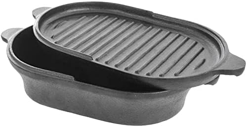 Cast Iron Casserole Roasting Dish with Lid Cast Iron 28 cm Grill Pan