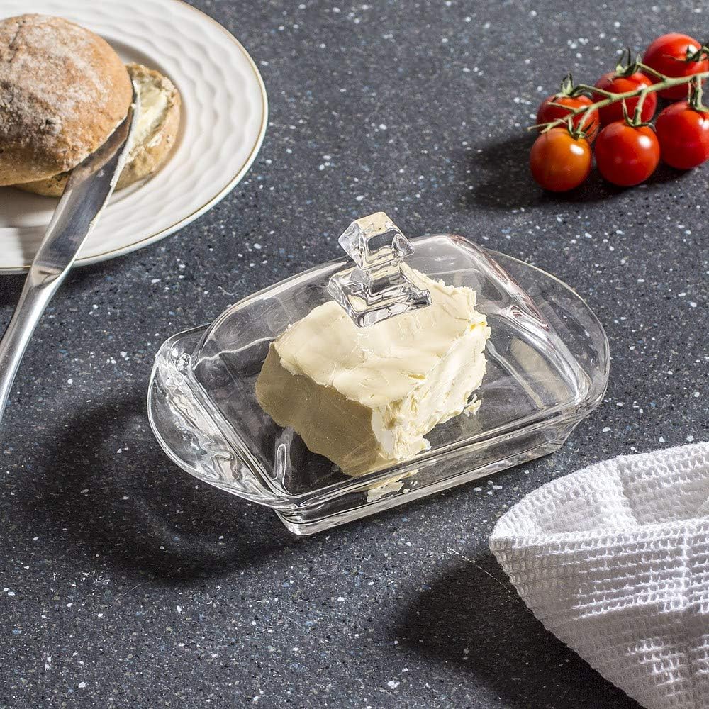 Transparent Glass Butter Dish 17x10,5cm
