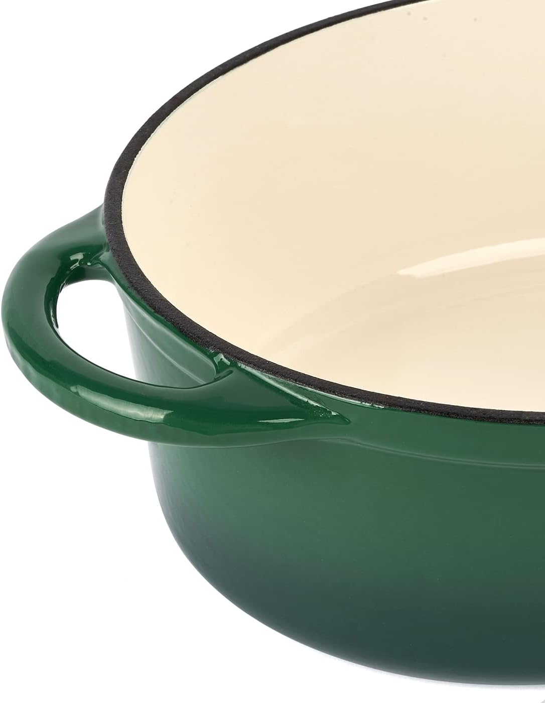 Cast Iron Casserole Dish with Lid Enamel Dutch Oven Non Stick 6.4L Pot Induction Hob (Green)