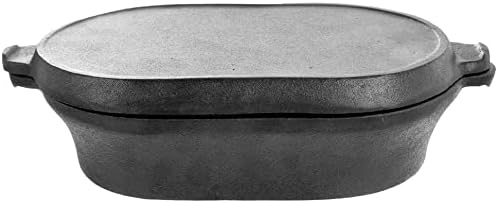 Cast Iron Casserole Roasting Dish with Lid Cast Iron 28 cm Grill Pan