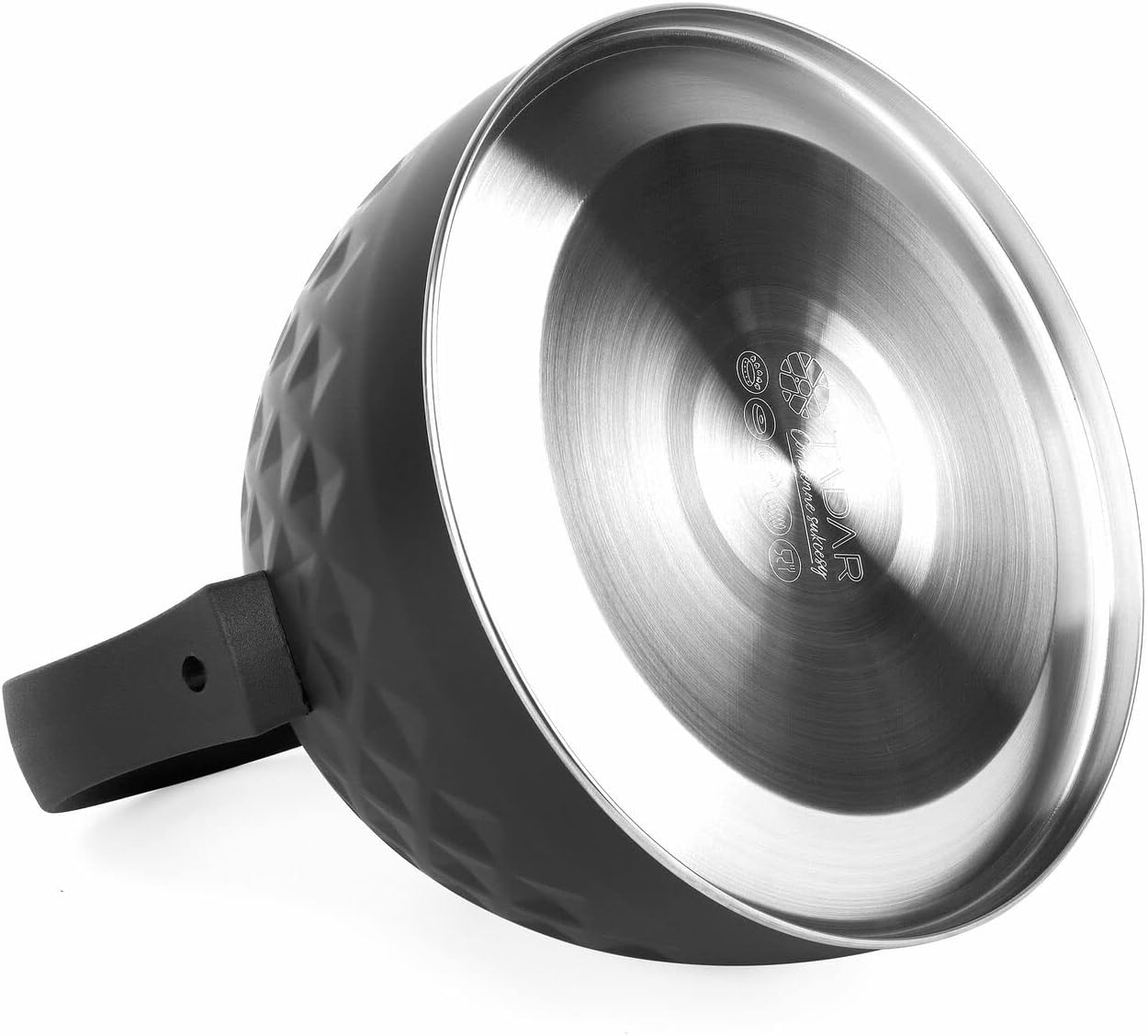 Whistling Kettle Black for Gas Stove Induction Log Burner 3 L Stovetop Stainless Steel Silicone Tea Infuser Coffee