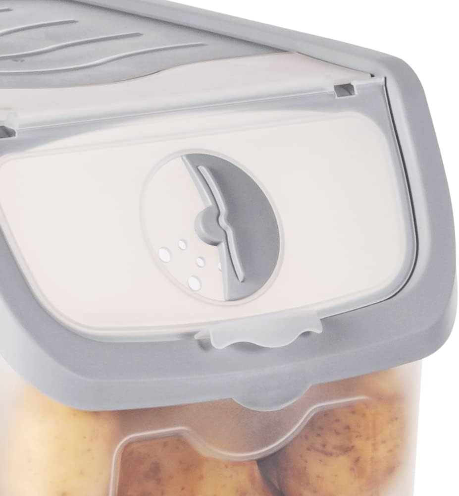 Vegetable Storage Container, Storage Potatoes, Fruit, Onions, Potatoes, Potato Pot, Onion Pot, Kitchen Organiser, Storage Boxes, 12 L (Set of 3)