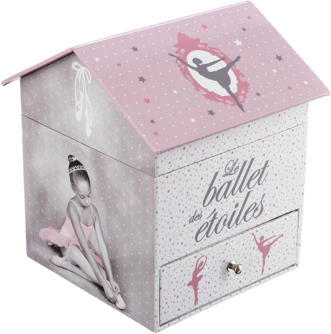 ATMOSPHERA CREATEUR D'INTERIEUR Ballerina Musical Jewellery Box - L 14 cm x W 14.5 cm x H 16 cm - Pink