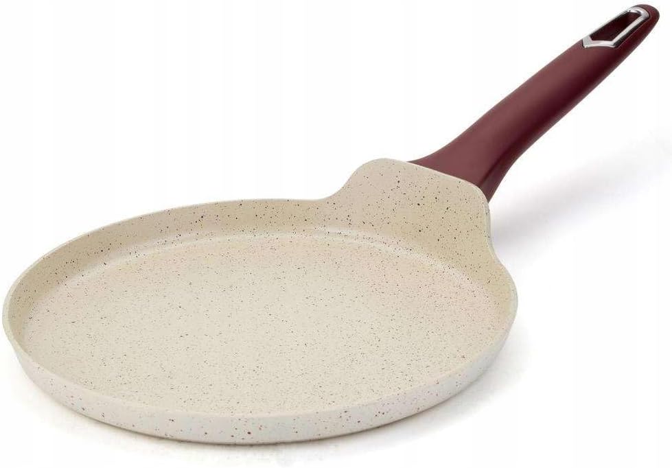 Klauss Non Stick Frying Pan Aluminium Crepe Pan Scratch Resistant Stone Coating and Heat Proof Handl PFOA Free Induction Frya Pan Pancake, Egg, Bacon