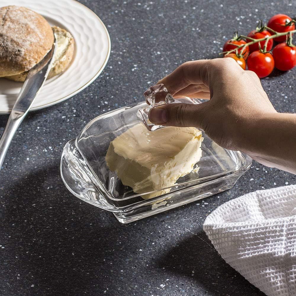 Transparent Glass Butter Dish 17x10,5cm