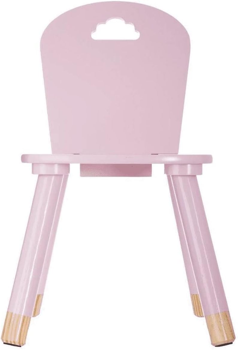 ATMOSPHERA CREATEUR D'INTERIEUR Childrens Wooden Chair-Pink Cloud, Wood, L. 28 x l. 50 x H. 28 cm