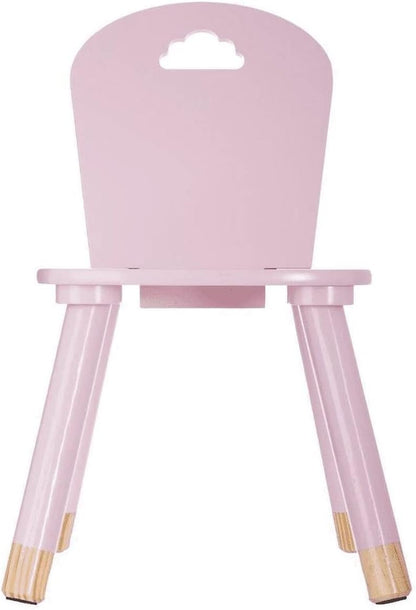 ATMOSPHERA CREATEUR D'INTERIEUR Childrens Wooden Chair-Pink Cloud, Wood, L. 28 x l. 50 x H. 28 cm