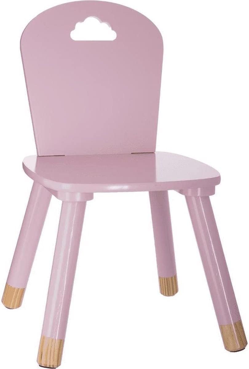 ATMOSPHERA CREATEUR D'INTERIEUR Childrens Wooden Chair-Pink Cloud, Wood, L. 28 x l. 50 x H. 28 cm