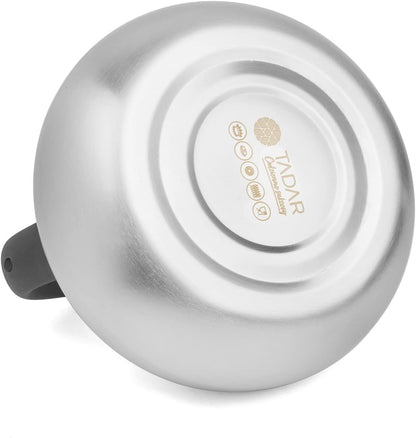 Stovetop Kettles 2.5 L Satin Silver Black Whistling Kettle for Induction Hob Gas Camping All Stovetops