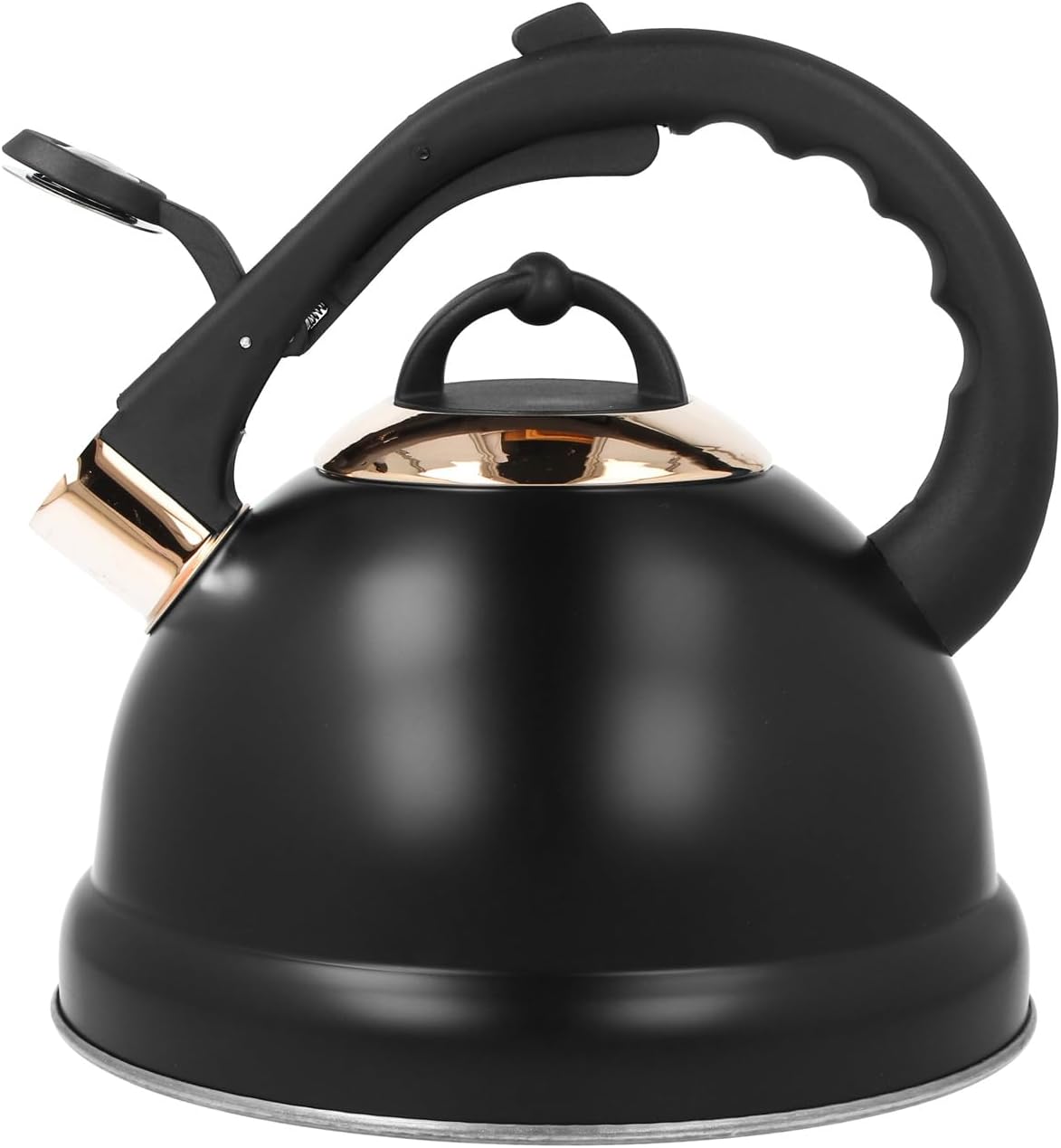 Stove Top Kettle Large Mat Whistling Kettle 2.7 L Kettle for Gas Hob Induction Stove Kettle for Wood Burner Aga Stainless Steel Cool Touch Handle Black Copper