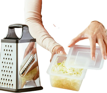 Stainless Steel Grater Kitchen Grater with Container 31 cm 4 Essential Kitchen Functions for Coarse