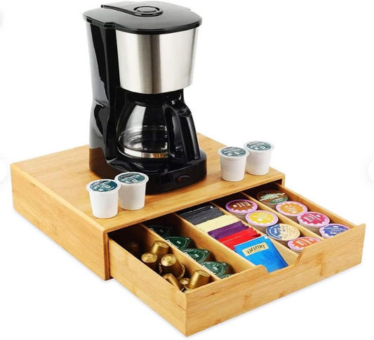 Coffee Pod Drawer Adjustable Drividers Compatible With All Caps Capsules: x 64 espresso / x25 viteo / x35 dolce gusto / x30 Special T / x32 tassimo or Tea