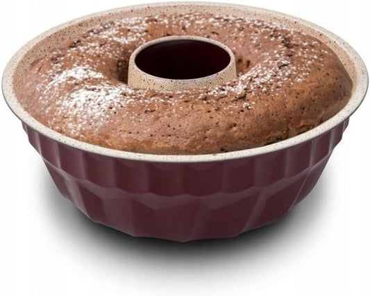 CakeTin Round Pans for Baking Cake Form 10 Inch 27 CM Ceramic and Granite Coating with Tube Base Cake Tin