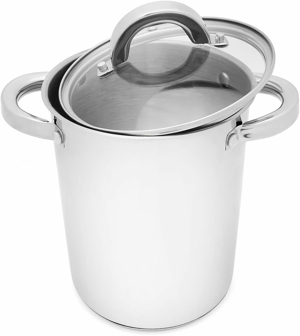 Pasta Cooking Pot with Basket Tall Stainless Steel Asparagus Vegetable Steamer Spaghetti Pasta Stovetop Cooker 4 l