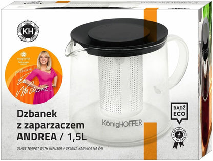 KonigHOFFER Tea Pot Infusers for Loose Tea 1.5 L Glass Teapot Stovetop
