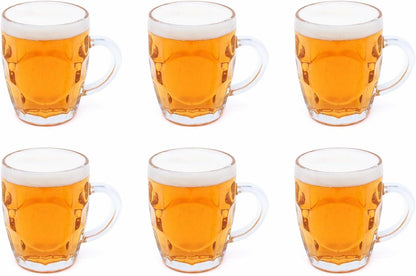 Beer Glasses Mugs Set of 6 Beer Gifts for Men 550 ML Beer Glass with Handle Dad Gift Friend