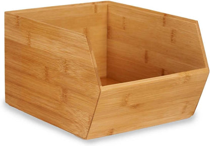 Stackable Wood Vegetable Storage Container for Vegetables Fruits Onions Potatoes Spices Kitchen Bathroom