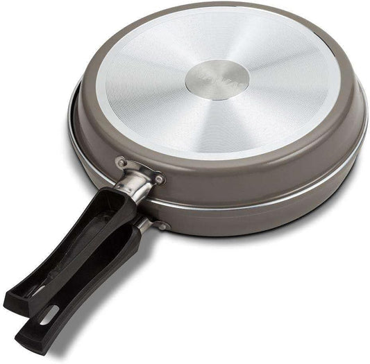 Duboko Cookware Non Stick Double-Sided Frying Pan for Omelette, Pancake, and Egg Frittata, Folding Flip Pans, PFOA Free, 26cm Size