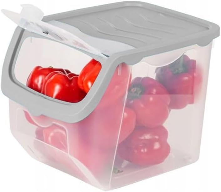 Storage Containers with Lids Stackable For Vegetables, Fruits,Onions, Potatoes,Rice, Cat food, Past Food containers with lids airtight12 L - 2 piece