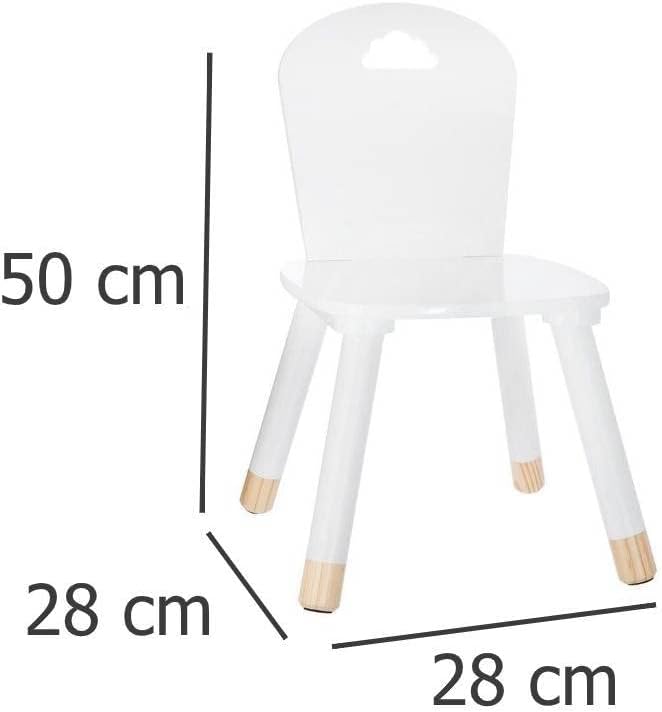 ATMOSPHERA Chair White, Wood, L. 28 x l. 50 x H. 28 cm