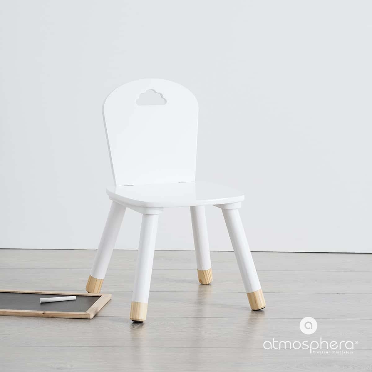 ATMOSPHERA Chair White, Wood, L. 28 x l. 50 x H. 28 cm