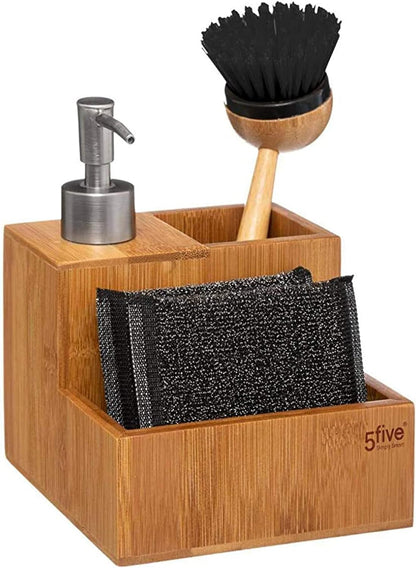 SOAP Dispenser+Brush+Bamboo Sponge